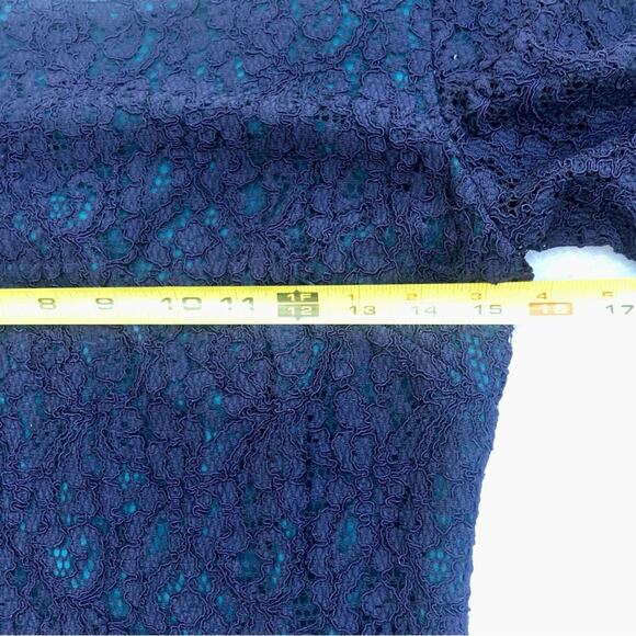 Adrianna Papell size 4 Lace Overlay Navy & Green Exposed Zip HOCO Cocktail Dress - Picture 14 of 16